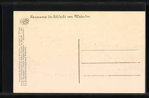 Künstler-AK Panorama der Schlacht von Waterloo, Serie Nr. 7