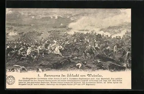 Künstler-AK Panorama der Schlacht von Waterloo, Serie Nr. 8