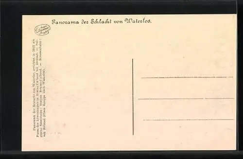 Künstler-AK Panorama der Schlacht von Waterloo, Serie Nr. 8