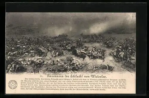 Künstler-AK Panorama der Schlacht von Waterloo, Serie Nr. 11