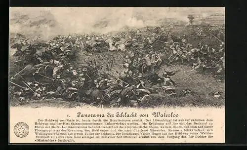 Künstler-AK Panorama der Schlacht von Waterloo, Serie Nr. 1