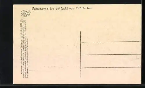 Künstler-AK Panorama der Schlacht von Waterloo, Serie Nr. 1