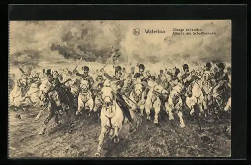 AK Waterloo, Charge écossaise, Attacke der Schottländer, Kavallerie