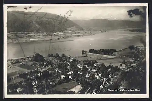 AK Steindorf a. Ossiacher See, Ortsansicht aus der Vogelschau