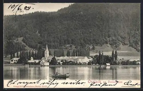 AK Ossiach am Ossiachersee, Uferpartie mit Kirche