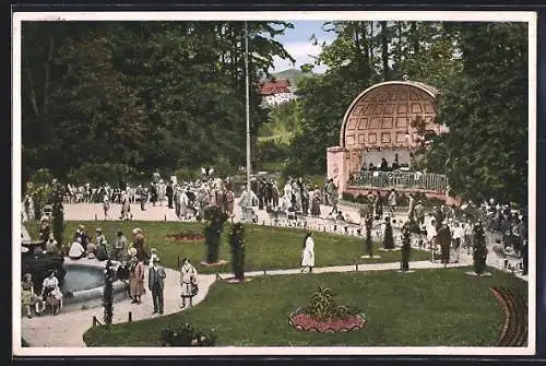 AK Bad Hall, Kurpark, Teilansicht mit Bühne