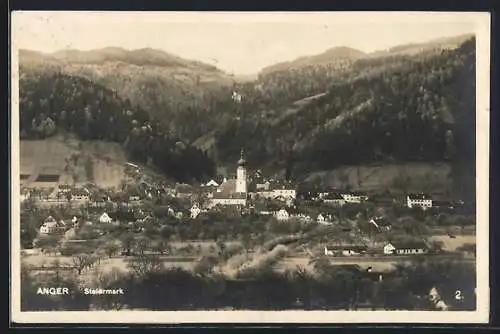 AK Anger /Steiermark, Teilansicht mit Kirche