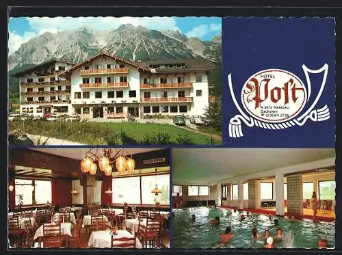 AK Ramsau /Dachstein, Hotel Post, Innenansichten