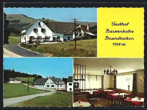 AK Anger /Stmk., Brandlucken, Gasthaus Bauernhofer, Innenansicht, Ortspartie