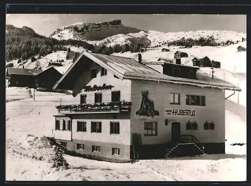 AK Hirschegg /Kleinwalsertal, Cafe Hubertus im Schnee