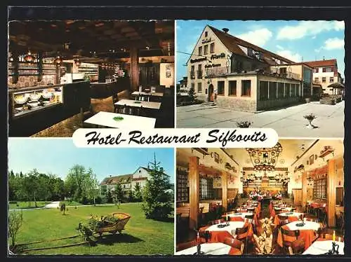 AK Rust am See, Hotel-Restaurant Franz Siskovits, Aussenansicht, Gartenseite, im Speiseraum