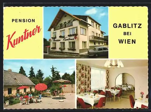 AK Gablitz, Innen- und Aussenansicht vom Gasthaus Kuntner