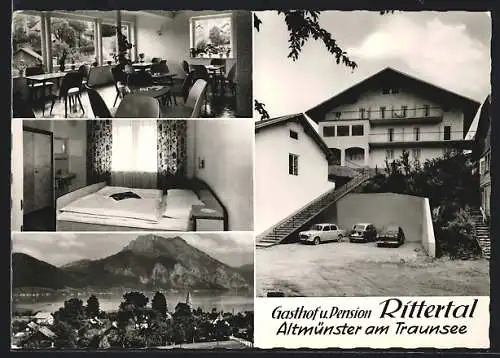 AK Altmünster am Traunsee, Gasthof und Pension Rittertal, Innenansichten