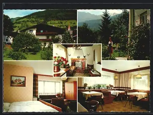 AK Piesendorf /Oberpinzgau, Pension Haus Wegscheidr mit Innenansichten