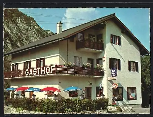 AK Steeg am Hallstätter See, Pension-Restaurant Dreimäderlhaus v. Gabriele Baier