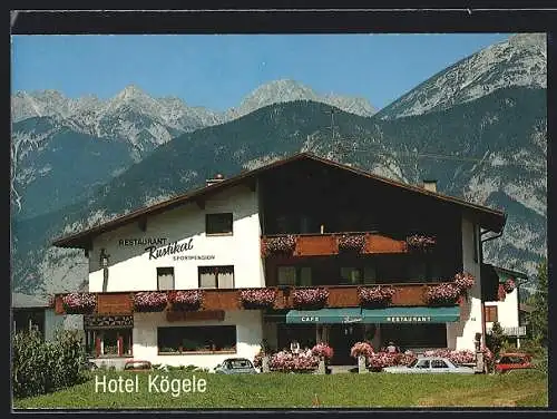 AK Axams /Tirol, Hotel-Sportpension Kögele, Restaurant Rustikal, Inh. Eheleute Höllrigl, Georg-Bucher-Str. 34