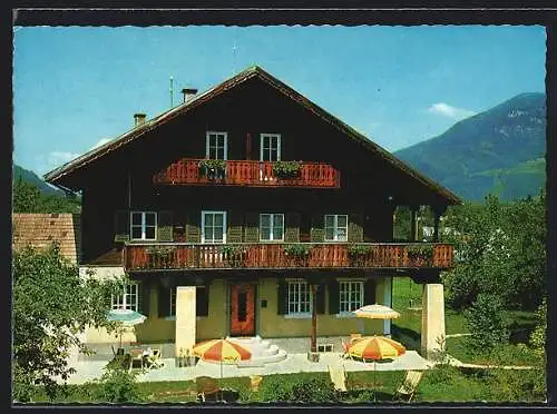 AK Salzburg, Blick auf Pension Landhaus Wegscheider, Bes. F. Wegscheider