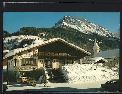 AK Kleinarl /Land Salzburg, Das Café Annemarie in den winterlichen Bergen