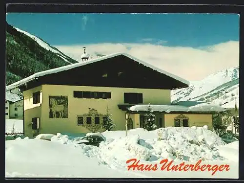 AK Hinterglemm-Saalbach, Frühstückspension Haus Unterberger im Schnee