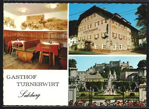 AK Salzburg, Gasthof Turnerwirt, Linzer Bundesstr. 54, mit Gaststube