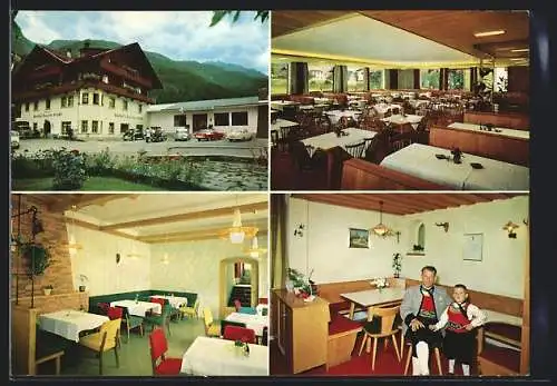 AK Mayrhofen /Zillertal, Gasthof-Pension Zur Brücke v. Hans Schneeberger, mit Innenansichten