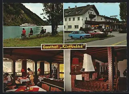 AK Vichtenstein /Oberösterreich, Gasthof-Pension Anton Klaffenböck mit Innenansichten, Donaupartie