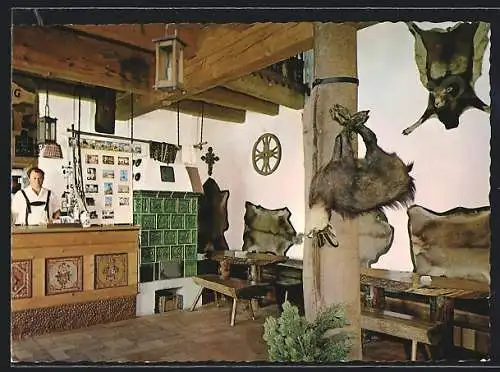 AK Grödig, Selbstbedienungs-Restaurant Hochalm am Untersberg, Foyer