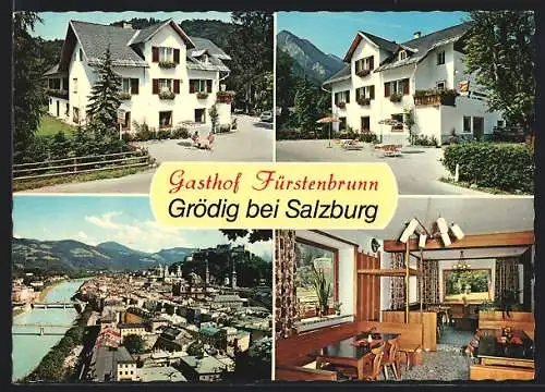 AK Grödig bei Salzburg, Gasthof Fürstenbrunn der Eheleute Schnöll, Fürstenbrunner Strasse 50