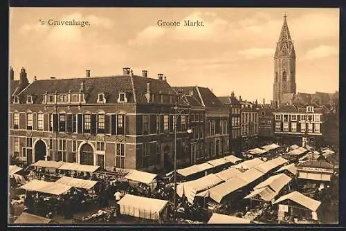 AK `s Gravenhage, Groote Markt