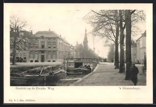 AK `s Gravenhage, Gezicht op de Zwarte Weg