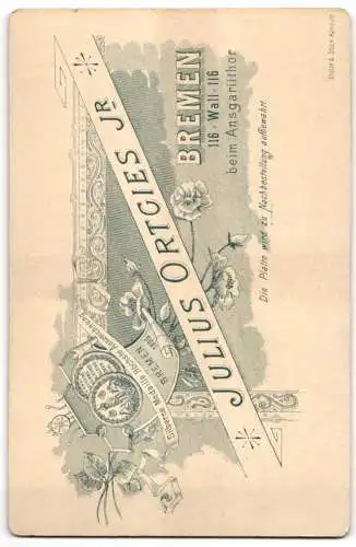 Fotografie Julius Ortgies jr., Bremen, Am Wall 116, Porträt eines Herren mit markantem Bart