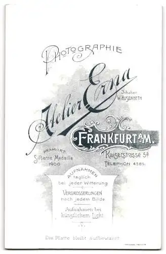 Fotografie Atelier Erna, Frankfurt a.M., Kaiserstrasse 5a, Porträt eines Paares