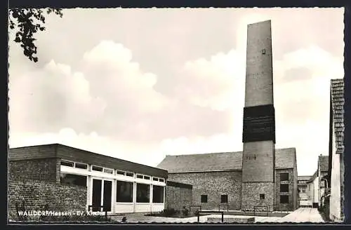 AK Walldorf /Hessen, Ev. Kirche und Teil des Ortes