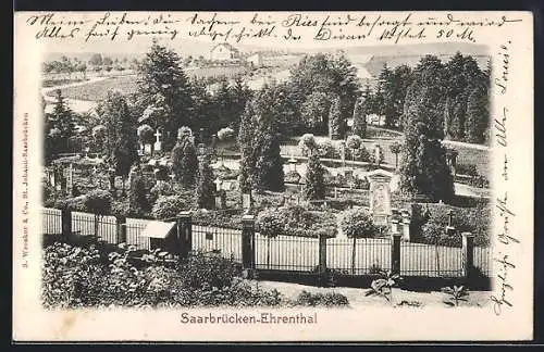 AK Saarbrücken-Ehrenthal, Ansicht des Friedhofes