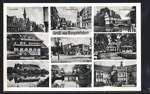 AK Burgsteinfurt i. Westf., Park-Hotel, Wasserstrasse, Fürstl. Mühle