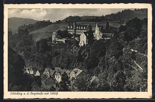 AK Schönberg a. d. Bergstrasse, Panorama mit Schloss