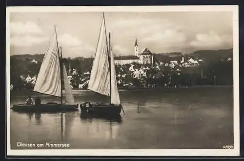 AK Diessen am Ammersee, Teilansicht mit Kirche