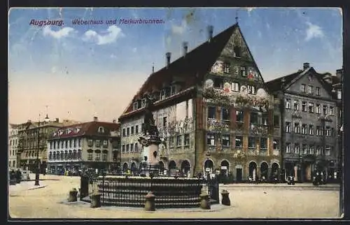 AK Augsburg, Weberhaus und Merkurbrunnen