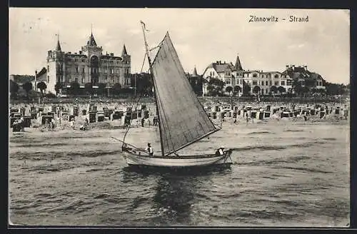 AK Zinnowitz, Segelboot am Strand