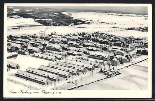 AK Heuberg / Baden, Lager Heuberg im Schnee, Fliegeraufnahme