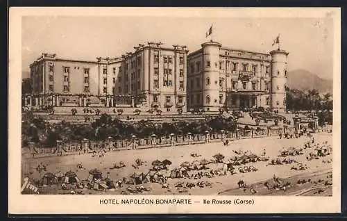 Künstler-AK Ile Rousse /Corse, Hotel Napoléon Bonaparte