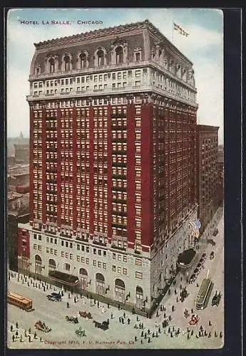 AK Chicago, IL, Tramway in front of the Hotel La Salle