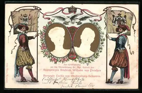 AK Vermählung des Kronprinzen Wilhelm von Preussen mit Herzogin Cecilie