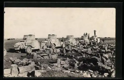 Foto-AK Syrien, Drusenrevolte 1925, Panzerautos