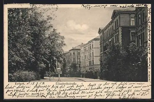 AK Erfurt, Blick in die Elisabethstrasse