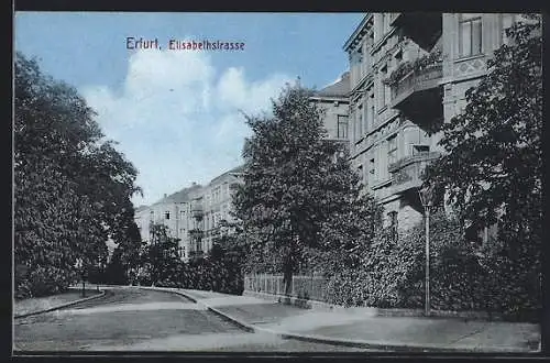 AK Erfurt, Elisabethstrasse mit Häusern