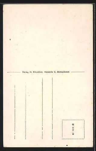 AK Herstelle a.d. Oberweser, Geschäft H. Wüstefeld, Ortsansicht mit Fluss