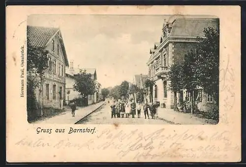 AK Barnstorf / Diepholz, Strassenpartie mit Kindern