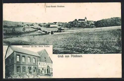 AK Pömbsen, Gasthaus von Witwe Anton Fischer, Totalansicht