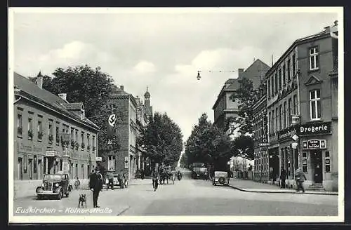 AK Euskirchen, Kölnerstrasse mit Germania-Drogerie und 